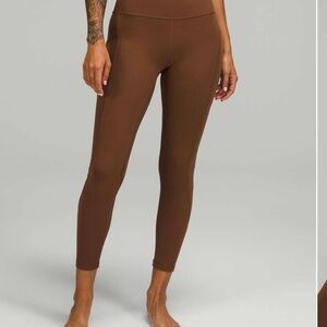 Lululemon roasted brown align pants 25” with pockets size 4